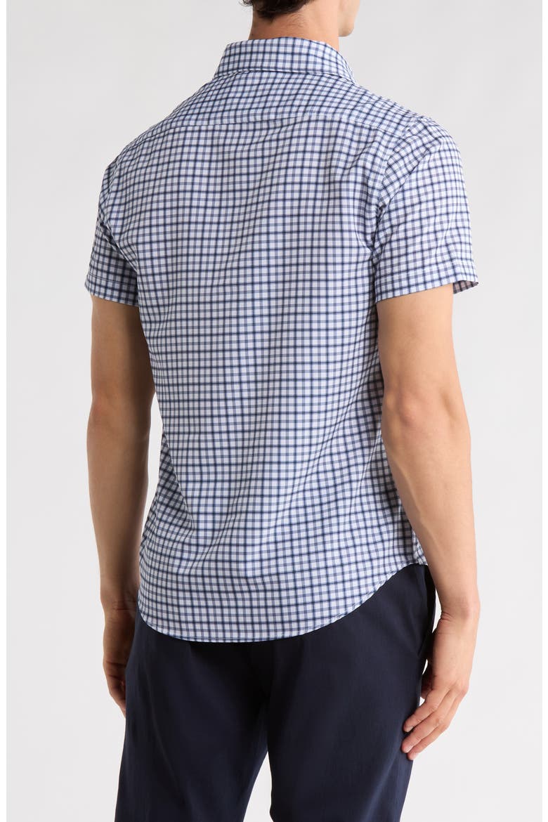 Plaid Print Performance Button-Up Shirt, Alternate, color, WHITE