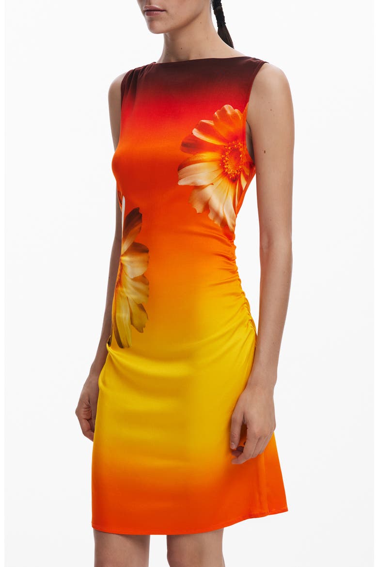 Floral Ombré Dress, Alternate, color, ORANGE