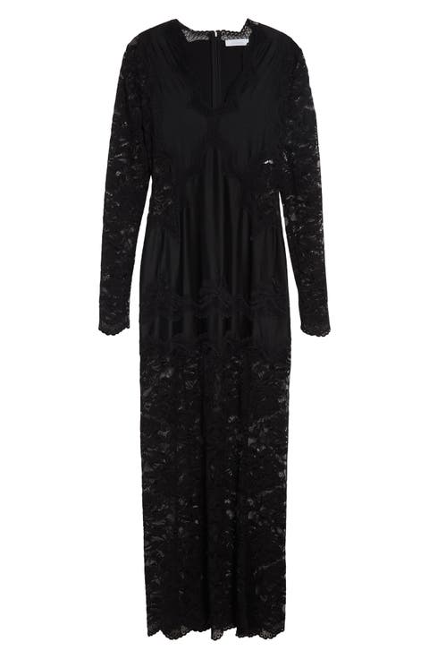 Long Sleeve Jersey 
Lace Gown