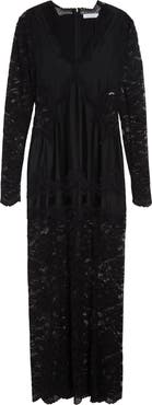 Rabanne Long Sleeve Jersey & Lace Gown