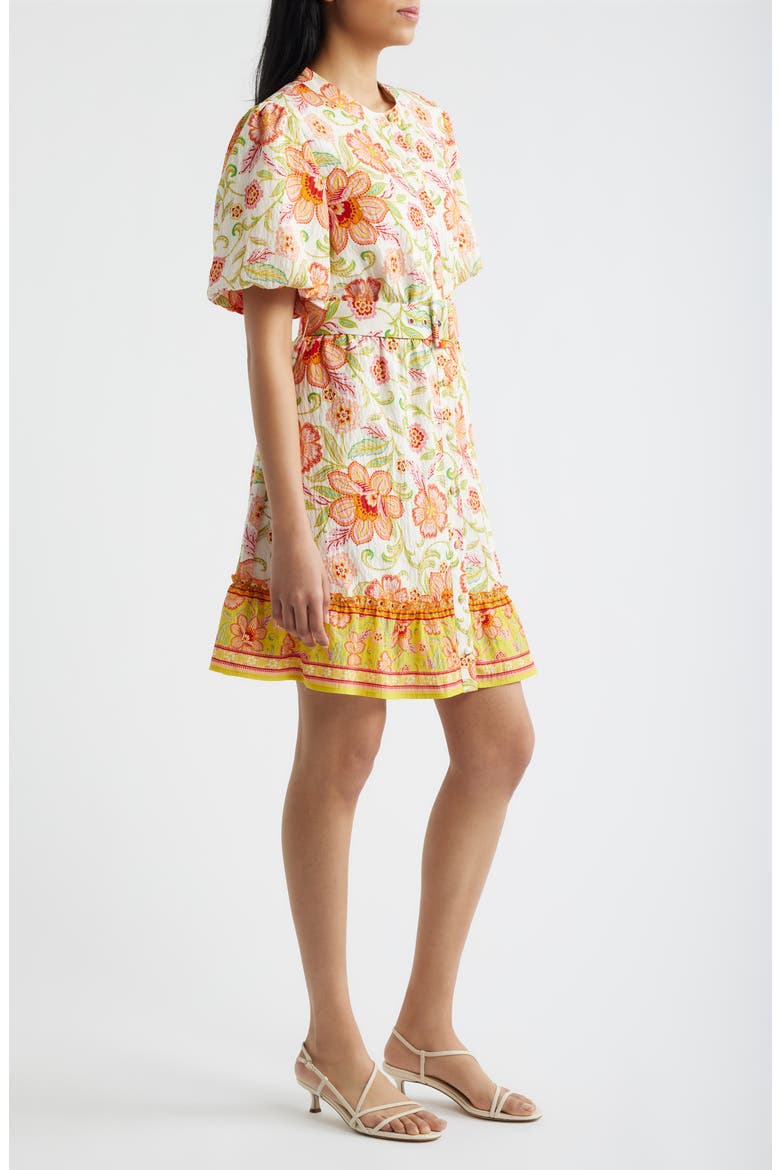 Sunkissed Floral Puff Sleeve Belted Dress, Alternate, color, SUNKISS