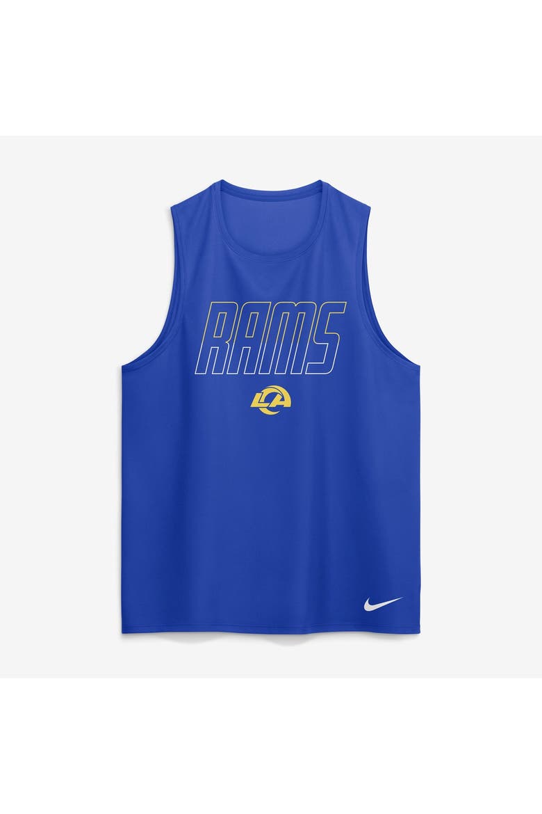 Men's Nike Royal Los Angeles Rams Kickoff Miler Dri-FIT Tank​ Top, Alternate, color, Royal