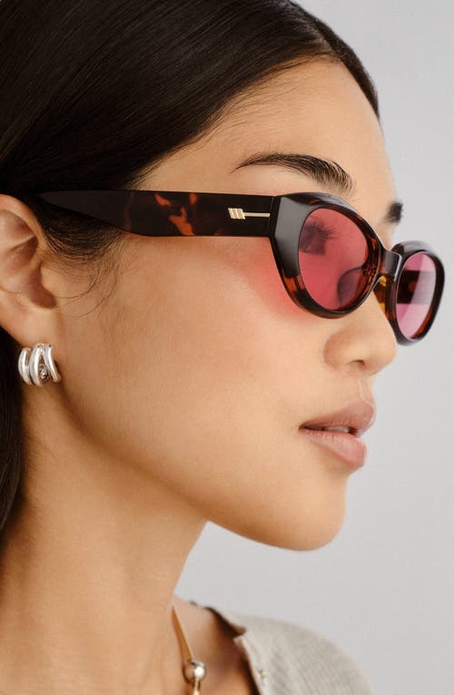 Le Specs Le Bijou 55mm Oval Sunglasses In Brown