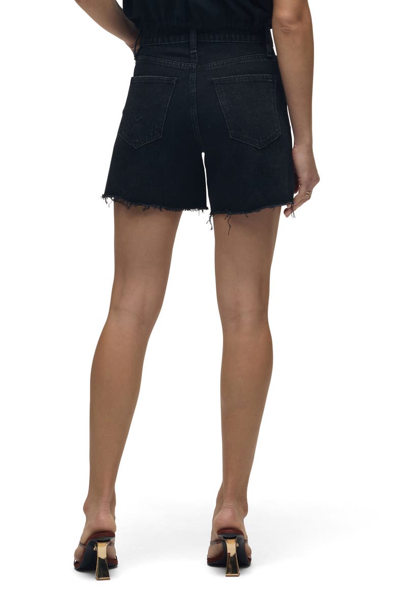 Devon High Waist Cutoff Denim Shorts, Alternate, color, DESTRUCTED BLACK