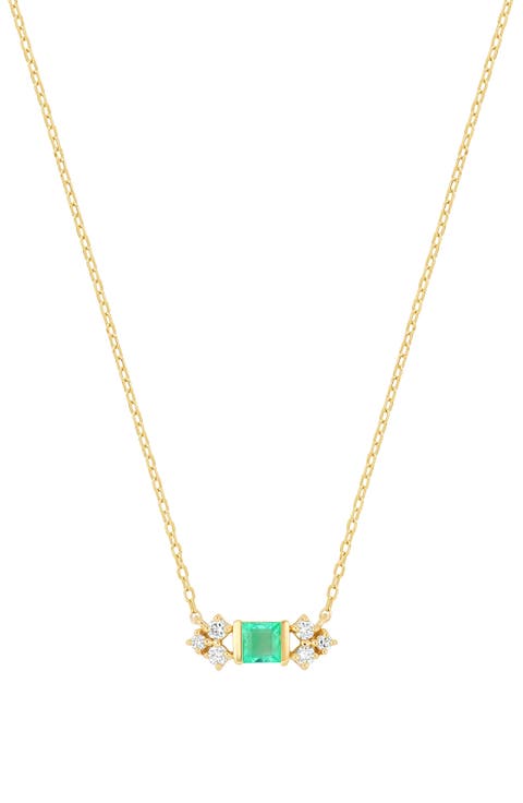 El Mar Emerald & Diamond Pendant Necklace