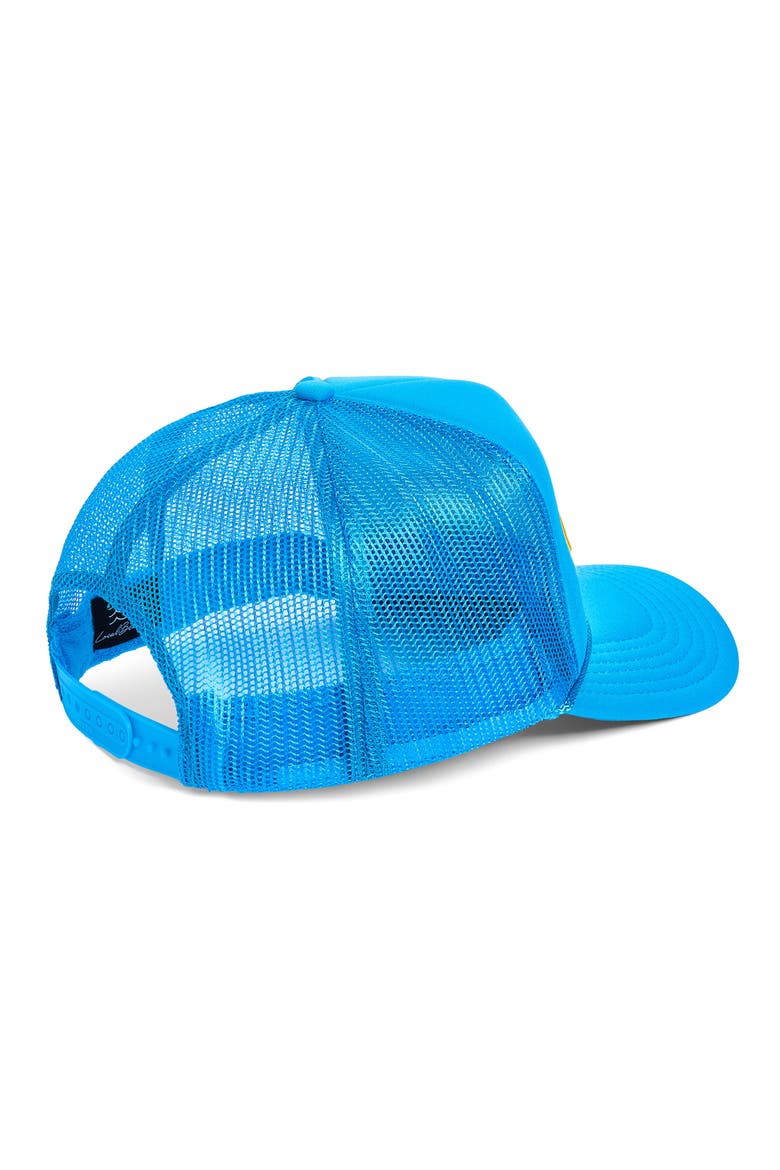 California Patch Trucker Hat, Alternate, color, NEON BLUE