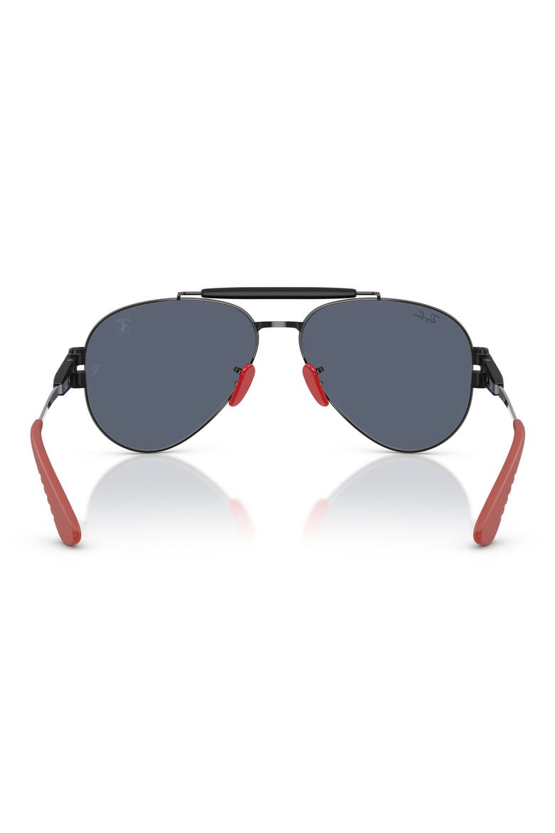 x Scuderia Ferrari 58mm Phantos Pilot Sunglasses, Alternate, color, BLACK / DARK GREY