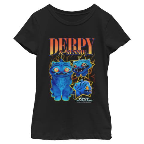 Girl's KPop Demon Hunters Derpy and Sussie Friends  Graphic T-Shirt