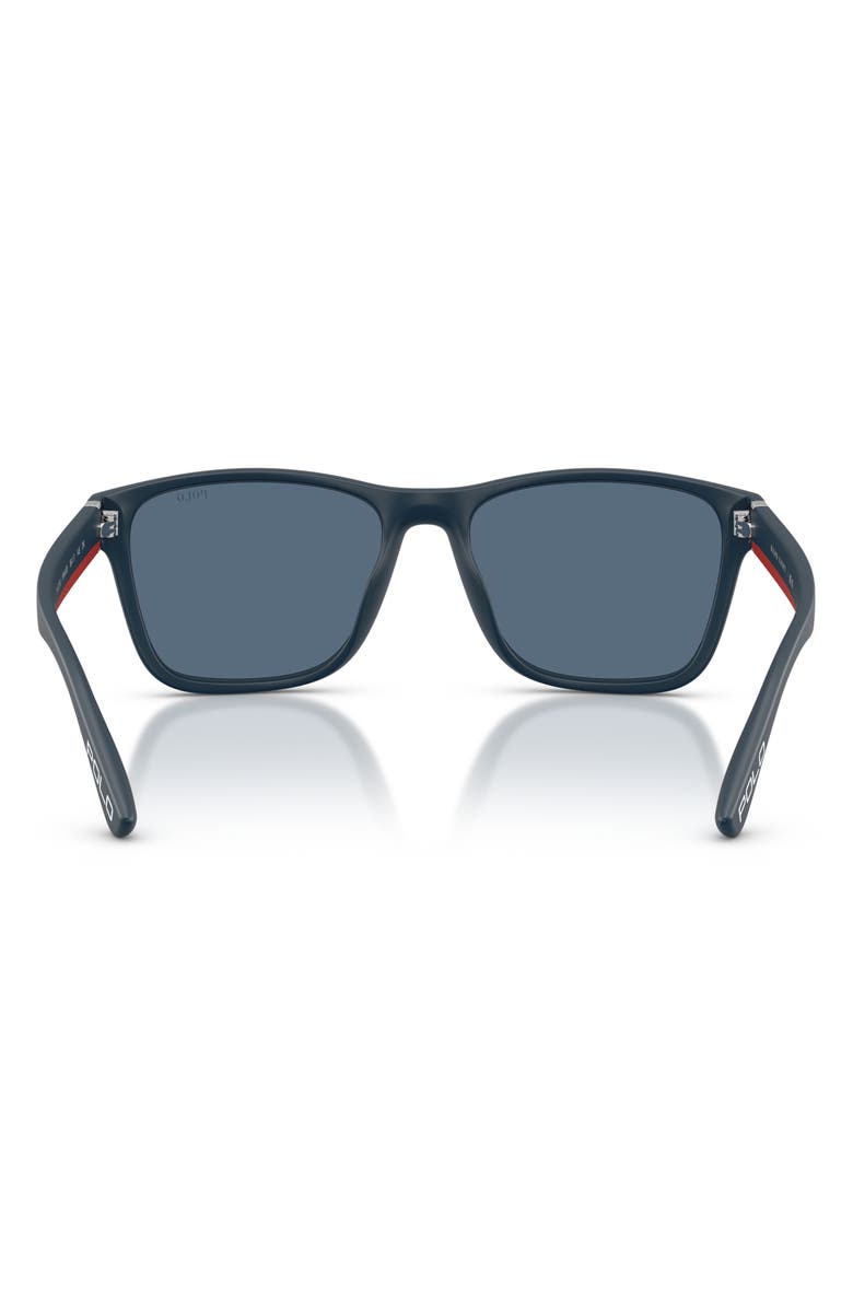 Polo Ralph Lauren 56mm Square Sunglasses, Alternate, color, Matte Navy Blue / Dark Blue