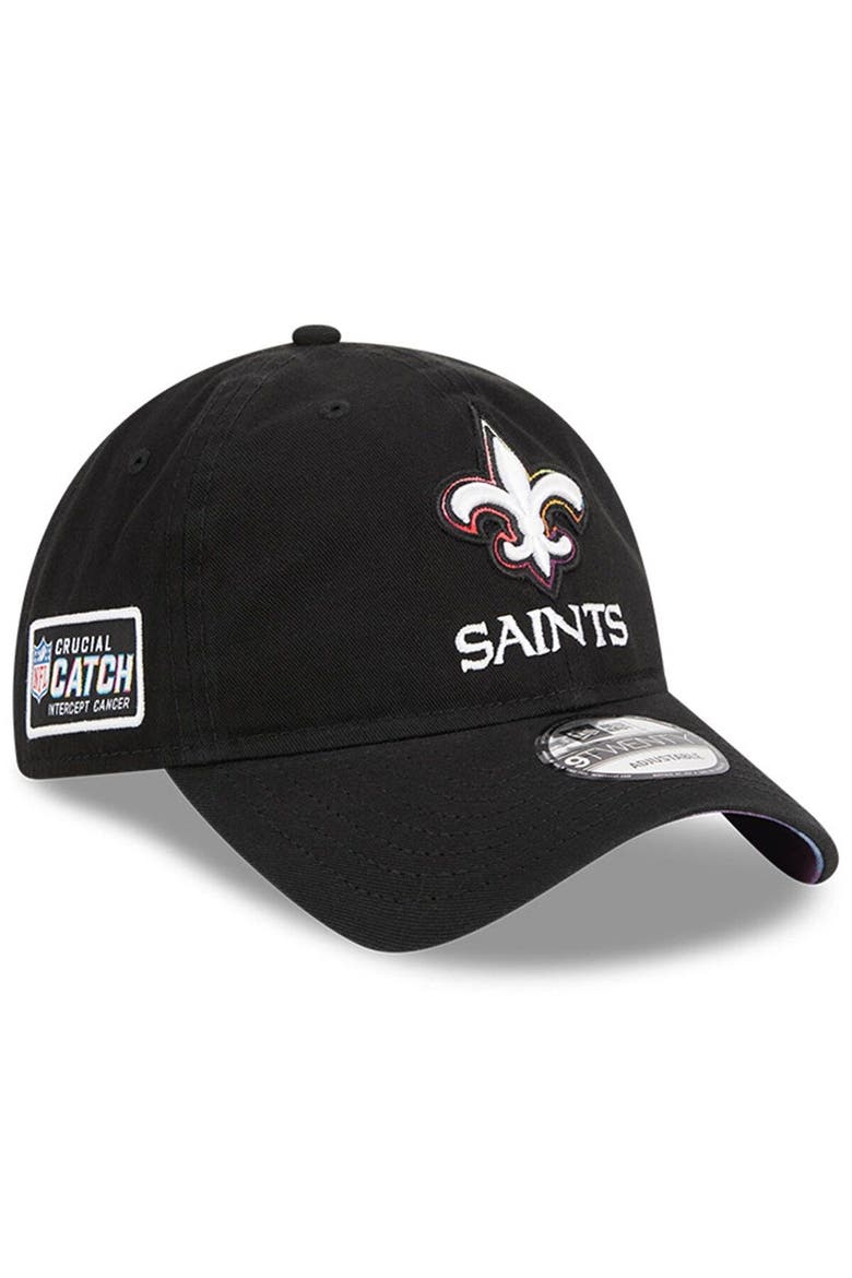 Men's New Era  Black New Orleans Saints 2023 NFL Crucial Catch 9TWENTY Adjustable Hat, Main, color, Black