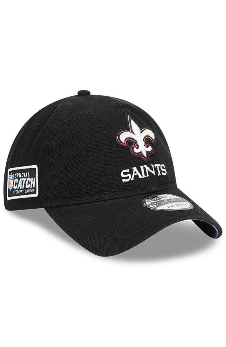 New Era Men's New Era  Black New Orleans Saints 2023 NFL Crucial Catch 9TWENTY Adjustable Hat, Main, color, 