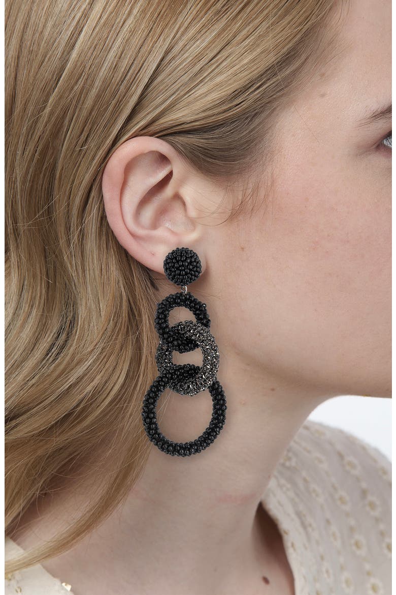 Sienna Embellished Drop Earrings, Alternate, color, BLACK