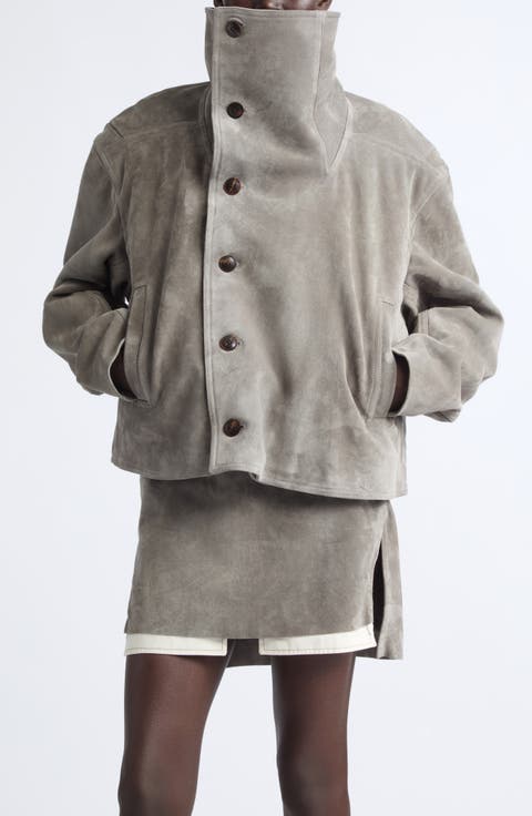 Asymmetric Suede Jacket