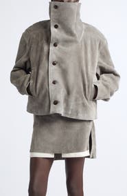 Rick Owens Asymmetric Suede Jacket