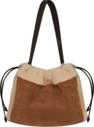 Strathberry Midi Suede & Genuine Shearling Handbag