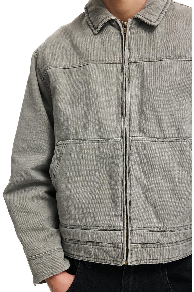 Men's Cropped Worker Jacket, Alternate, color, Washed Grey