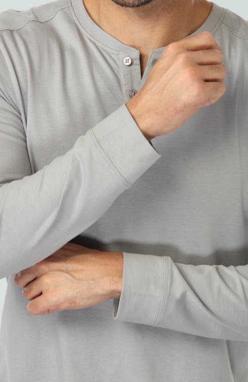 Vustra Chiseled Stone Long Sleeve Henley In Grey