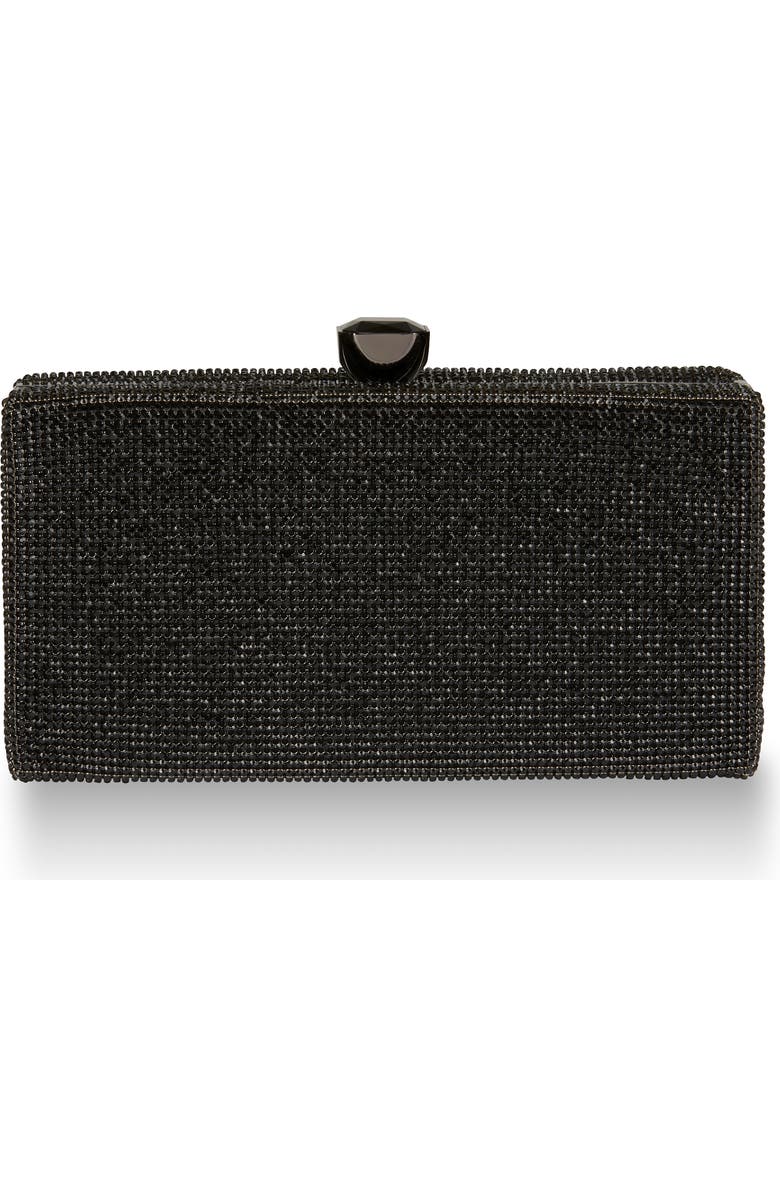 Whiting & Davis Olivia Crystal Top Minaudiere, Main, color, Black