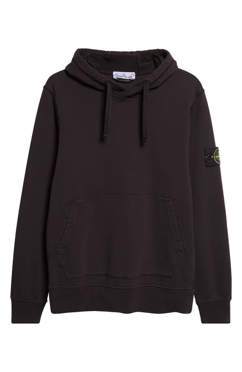 Stone Island Fleece Hoodie, Alternate, color, Black