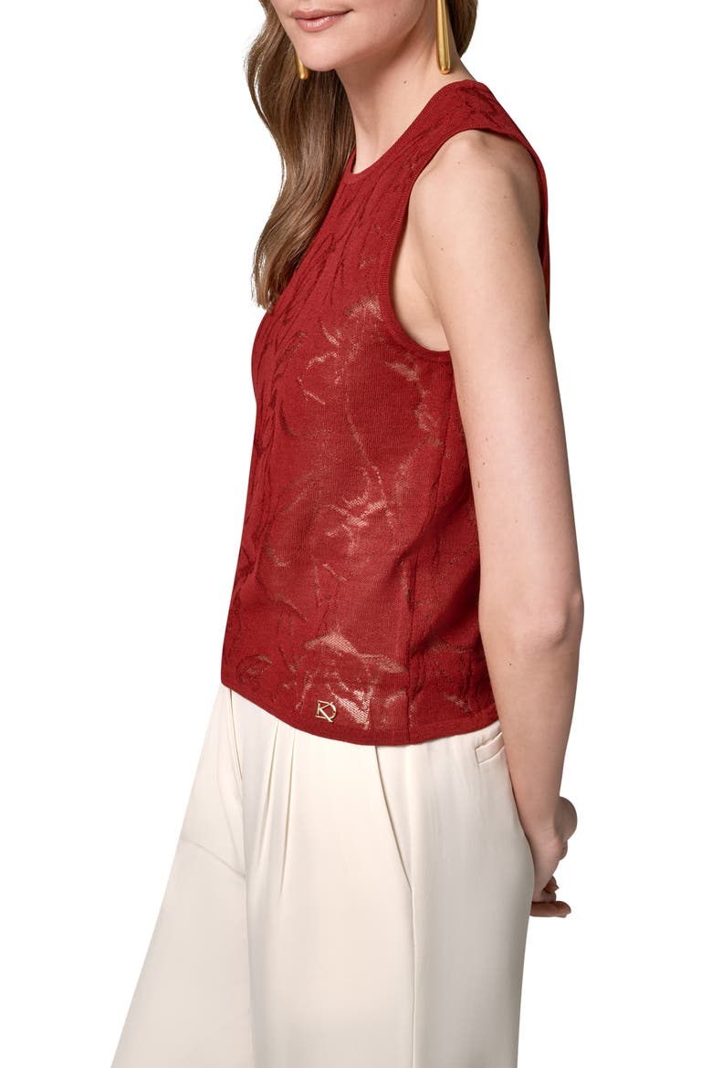Textured Floral Knit Tank, Alternate, color, SUNBAKED