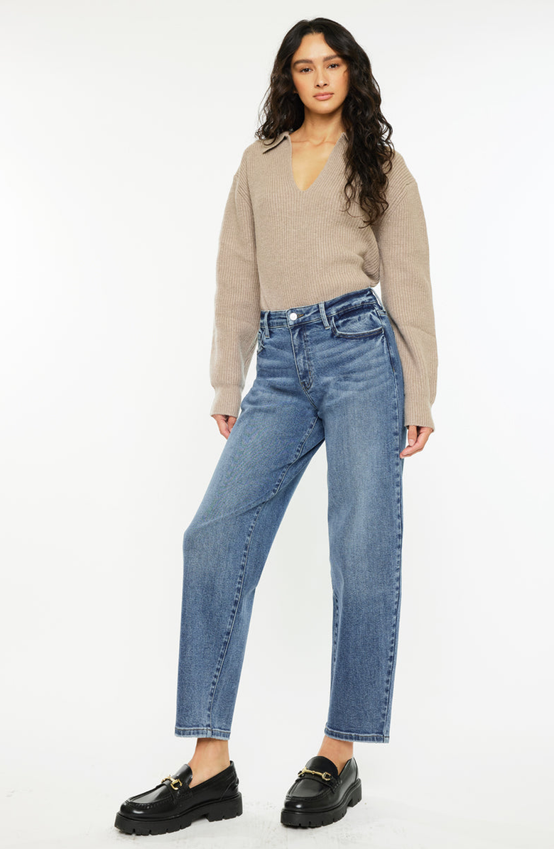 KanCan Grace Essentials High Rise Slim Barrel Jeans, Alternate, color, Medium Wash