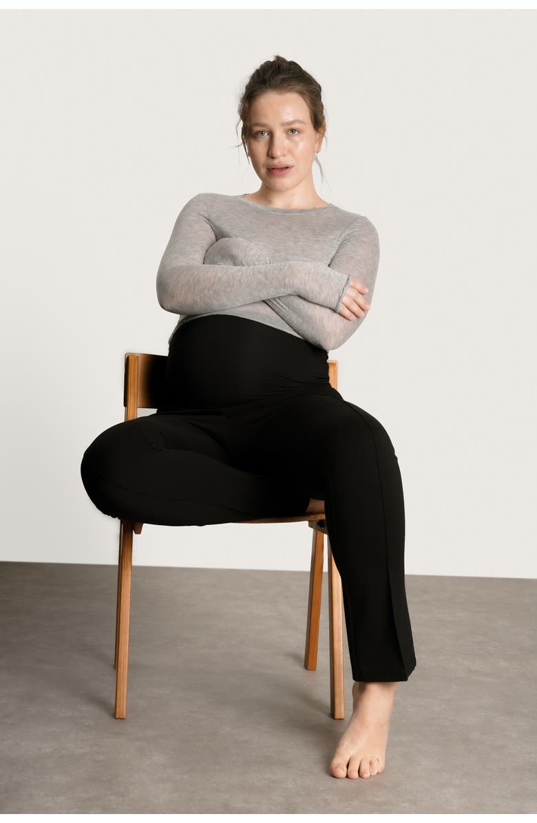 Nom Maternity London Maternity Tailored Over-the-Belly Pants, Alternate, color, Black