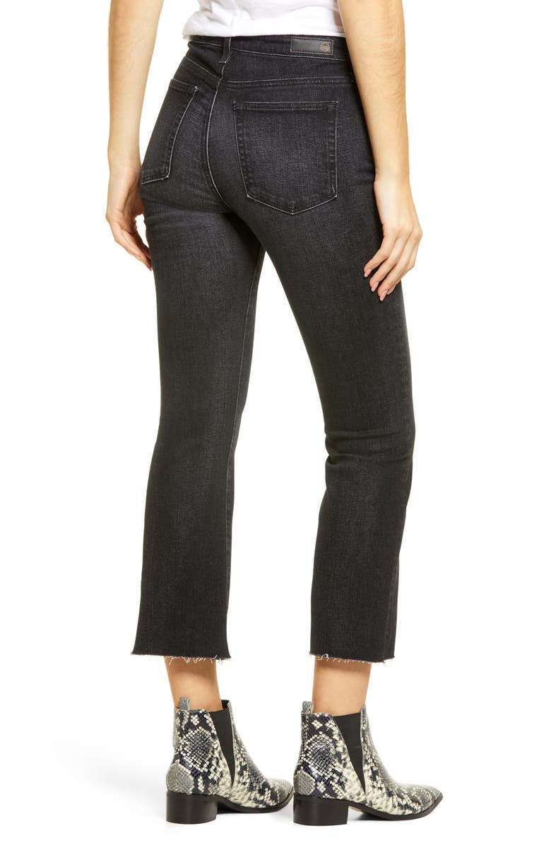 AG Jodi Mid Rise Raw Hem Crop Flare Jeans, Alternate, color, Holloway