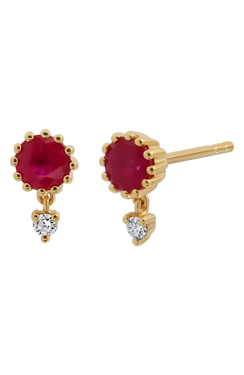 Bony Levy 18K Gold El Mar Ruby & Diamond Stud Earrings, Main, color, 