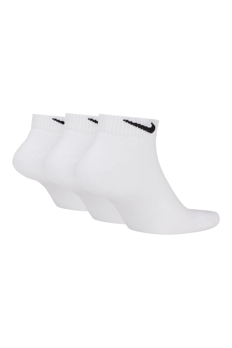 Kids' 3-Pack Cushioned Ankle Socks, Alternate, color, WHITE/ BLACK