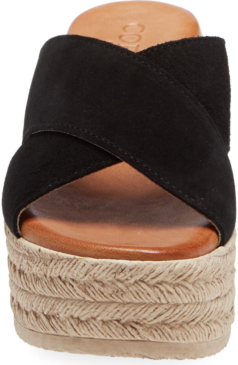 Cordani Bella Espadrille Wedge Sandal, Alternate, color, Black Suede