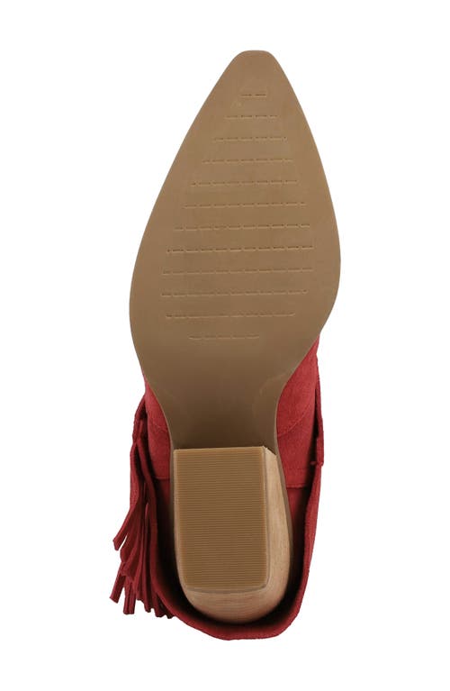 Mia Deston Pointed Toe Western Boot In Red