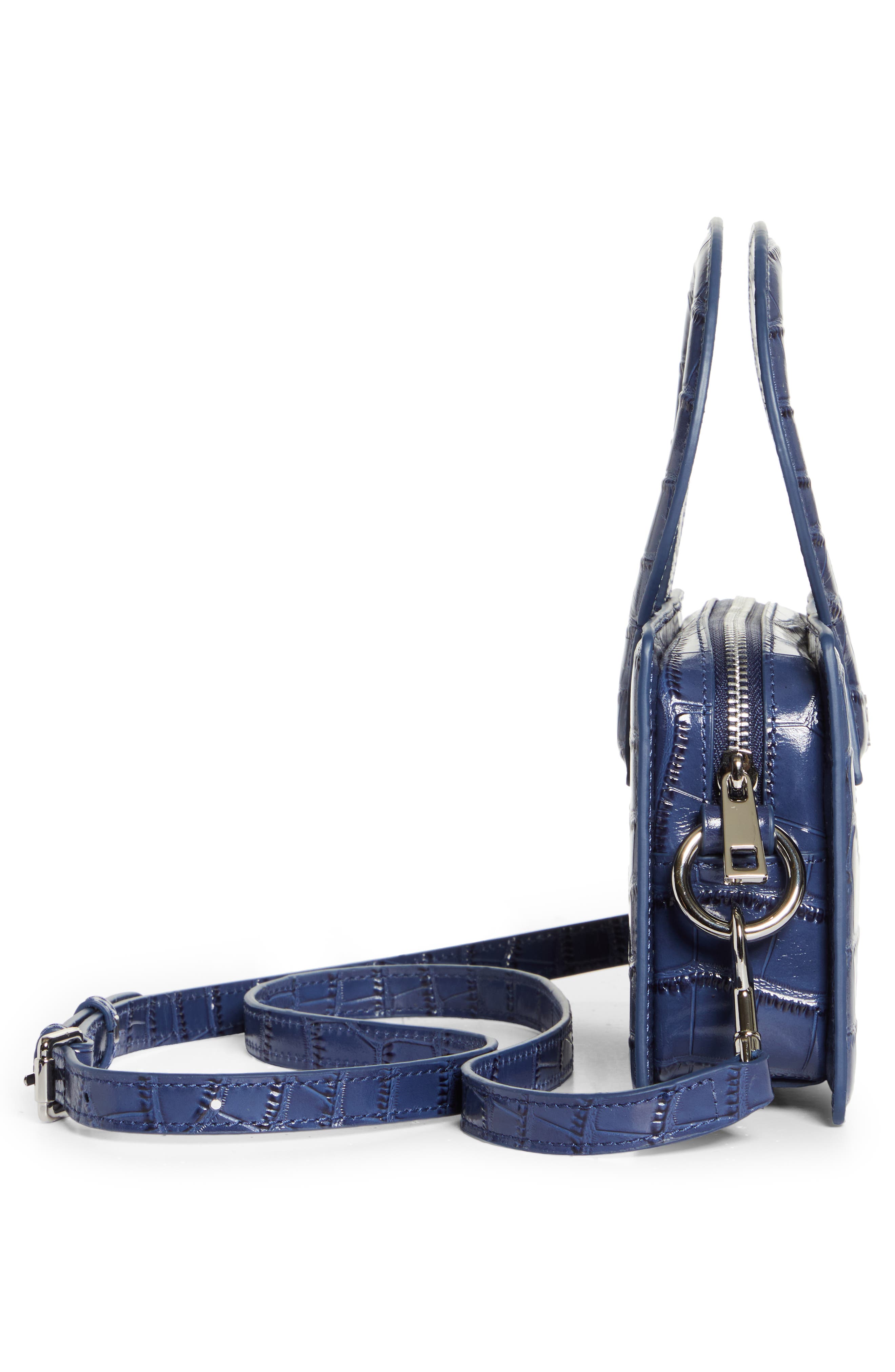 Luar Ana Mini Croc Embossed Leather Top Handle Bag, Alternate, color, 