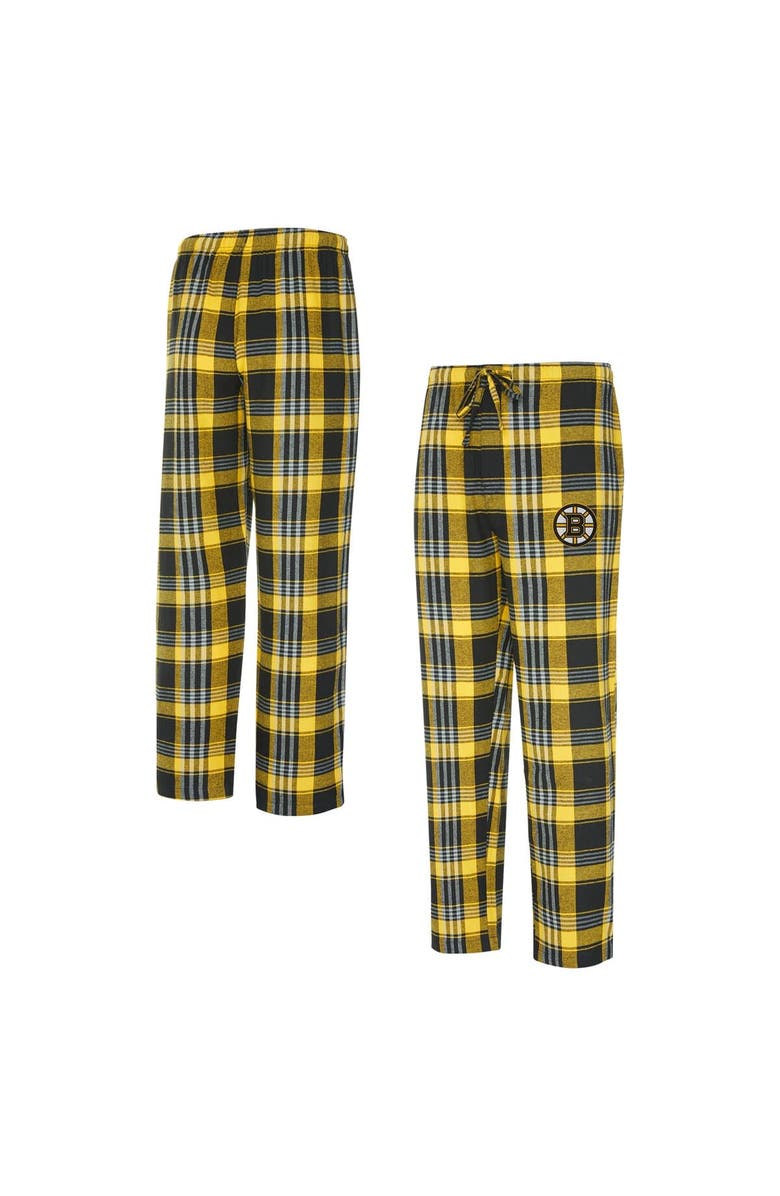 CONCEPTS SPORT Men's Concepts Sport Gold/Black Boston Bruins Region Flannel Sleep Pants, Main, color,