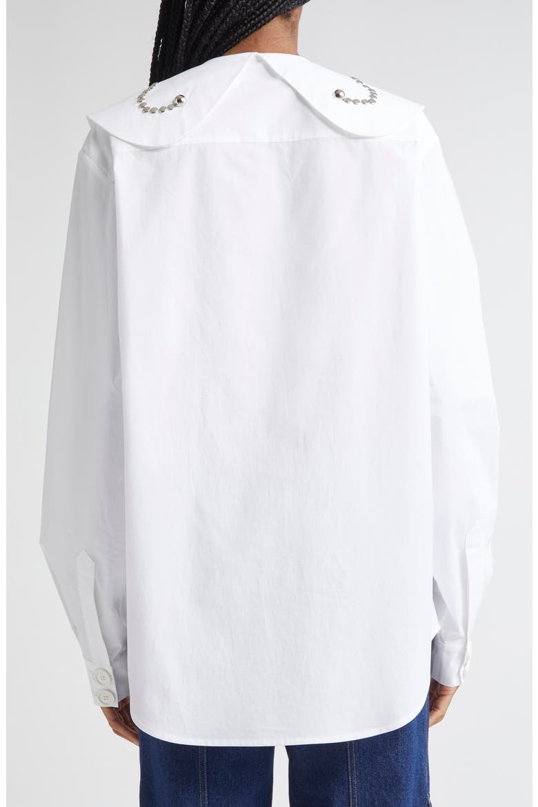 Studdy Poplin Button-Up Shirt, Alternate, color, WHITE