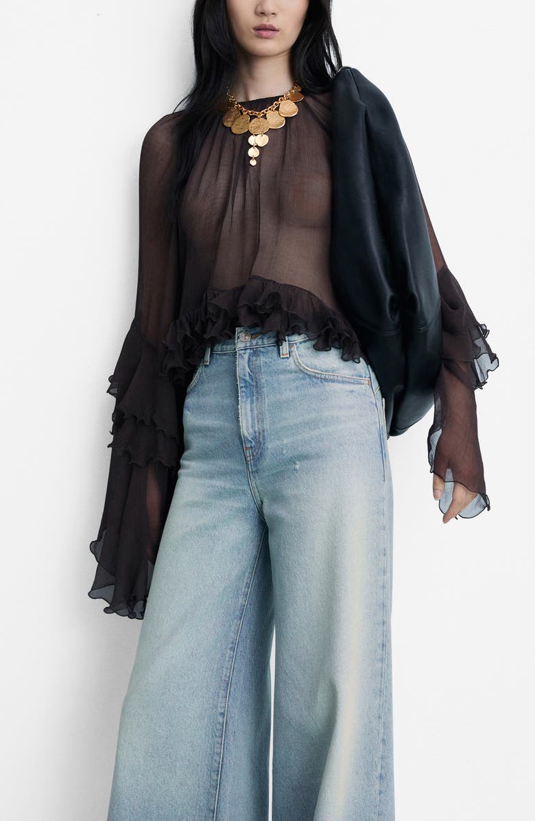 MANGO Devin Released Hem Straight Leg Jeans, Alternate, color, Light Blue