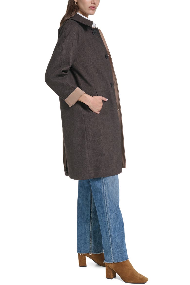 Reversible Rain Mac Coat, Alternate, color, KHAKI
