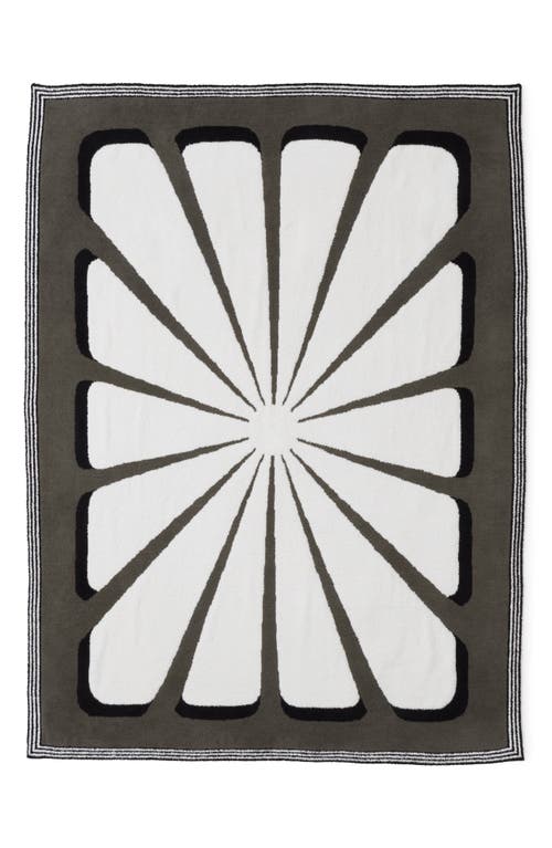 Shop Barefoot Dreams Floral Sunburst Cozychic® Throw Blanket In Khaki Green Multi