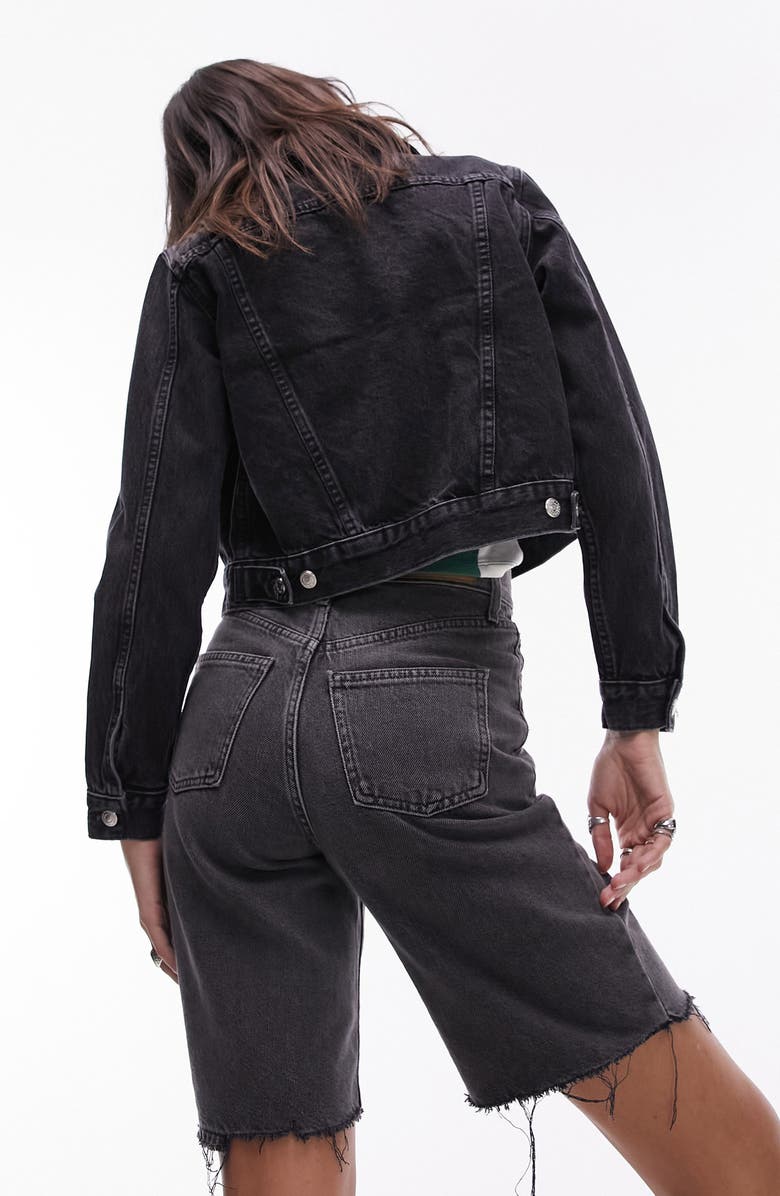 Topshop Tilda Crop Denim Jacket, Alternate, color,