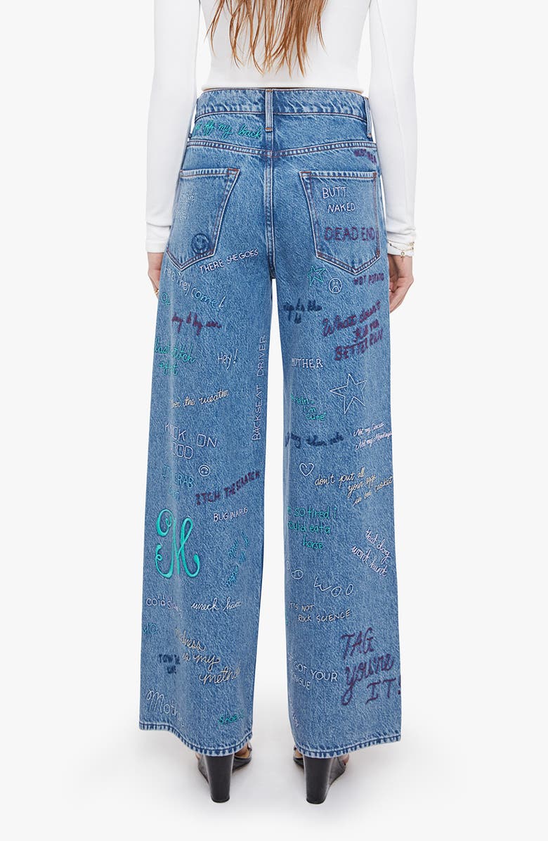 MOTHER The Mid Rise Double Dip Nerdy Flare Jeans, Alternate, color, Alphabet Soup