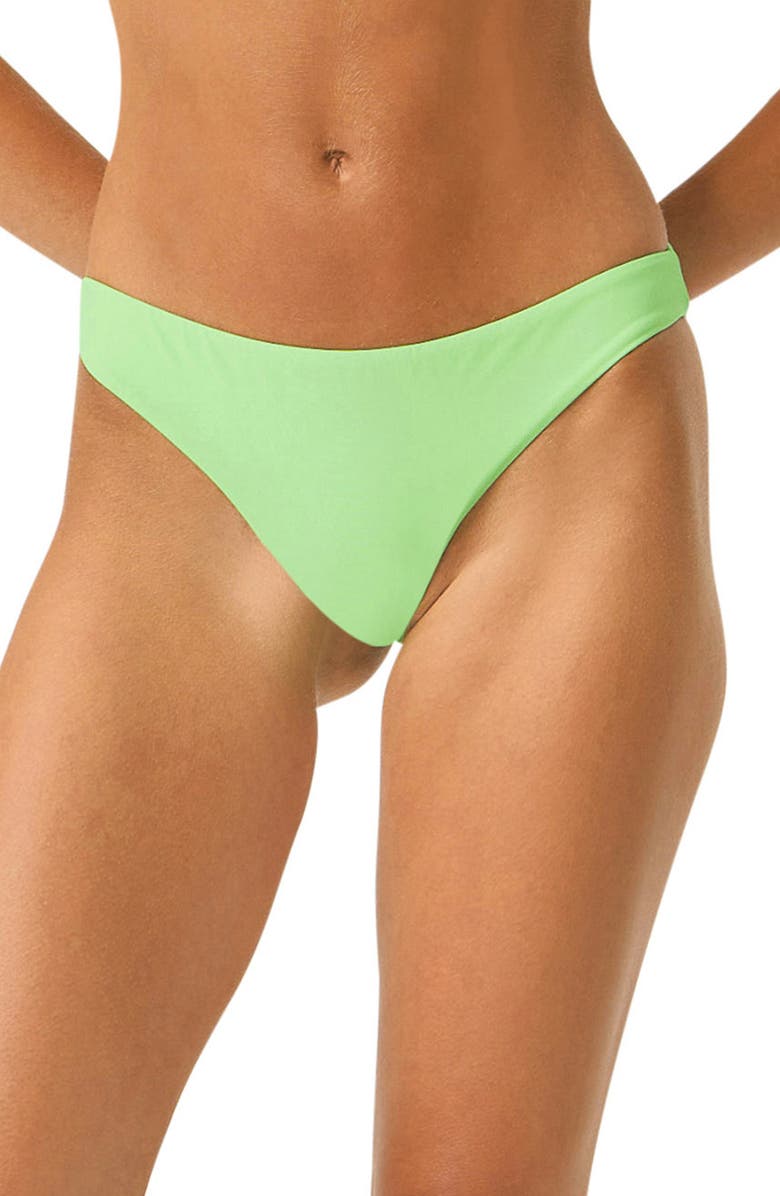 PQ SWIM Ruched Hipster Bikini Bottoms, Main, color, Matcha