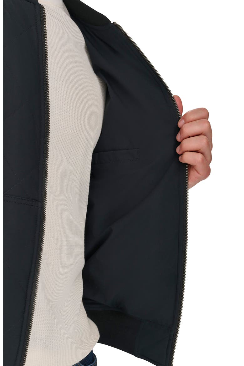 Quilted Bomber Jacket, Alternate, color, BLACK