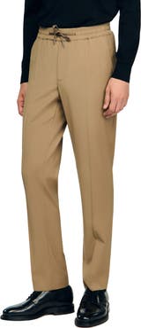 SANDRO Elasticated straight-leg trousers