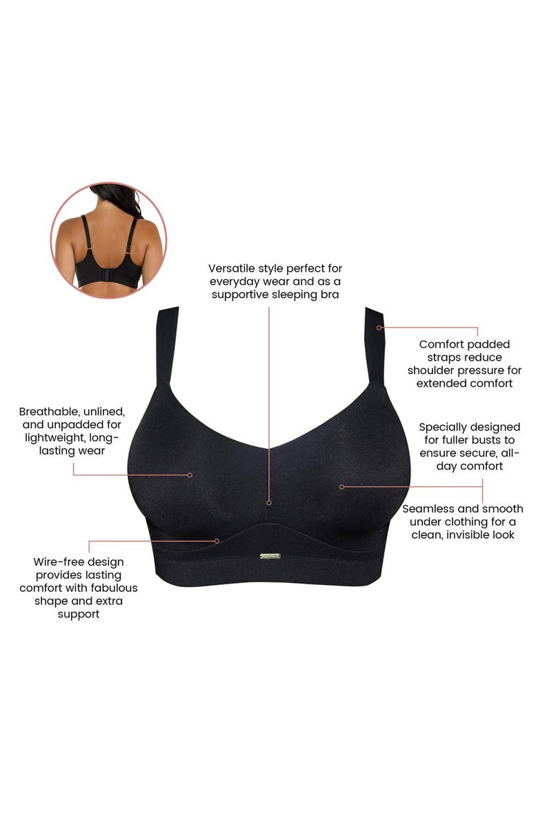 Parfait Holly Wire-Free Seamless Bra, Alternate, color, Black