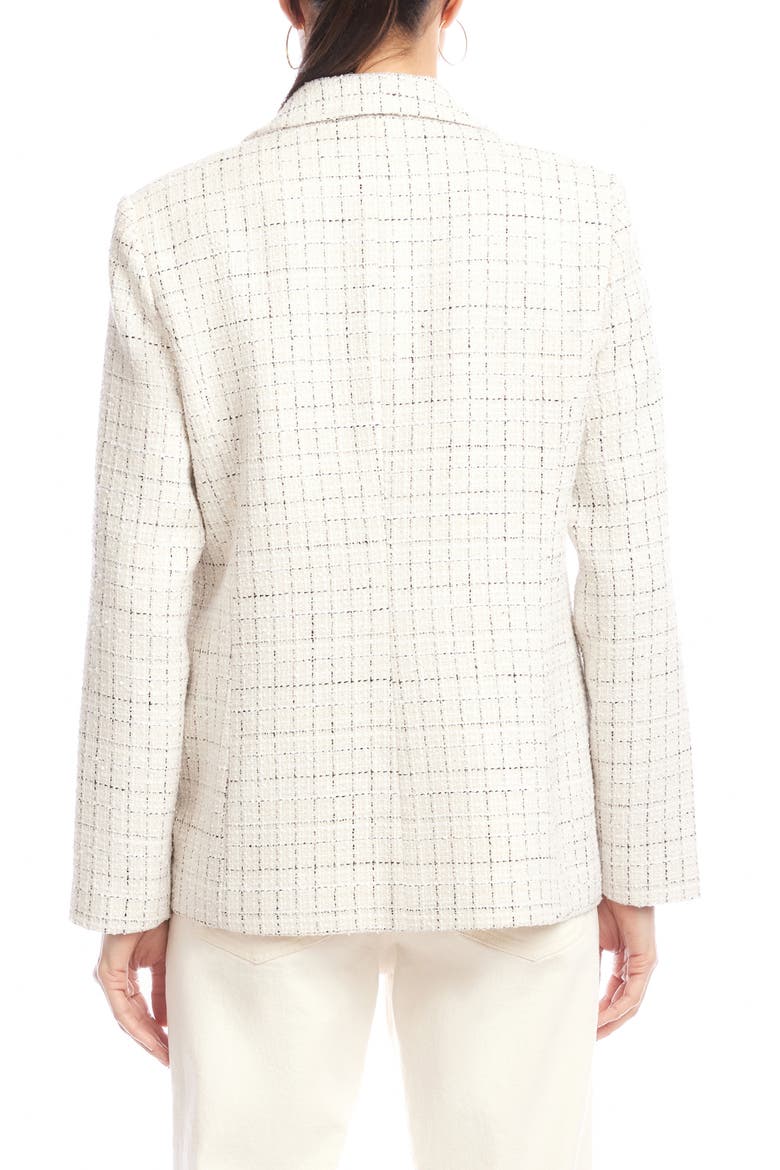 Check Tweed Blazer, Alternate, color, BLACK/ OFF WHITE