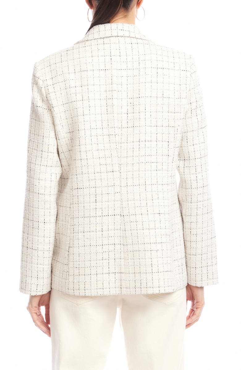 Karen Kane Check Tweed Blazer, Alternate, color, Black/ Off White