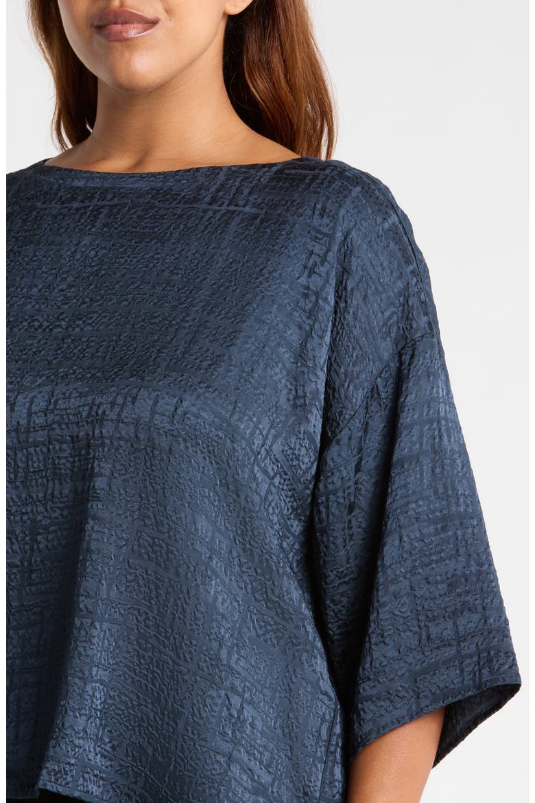 BATEAU NECK BOX TOP WITH 3/4 S, Alternate, color, MARITIME