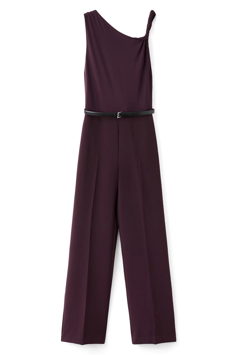 Twist Strap Belted Jumpsuit, Main, color, WINE