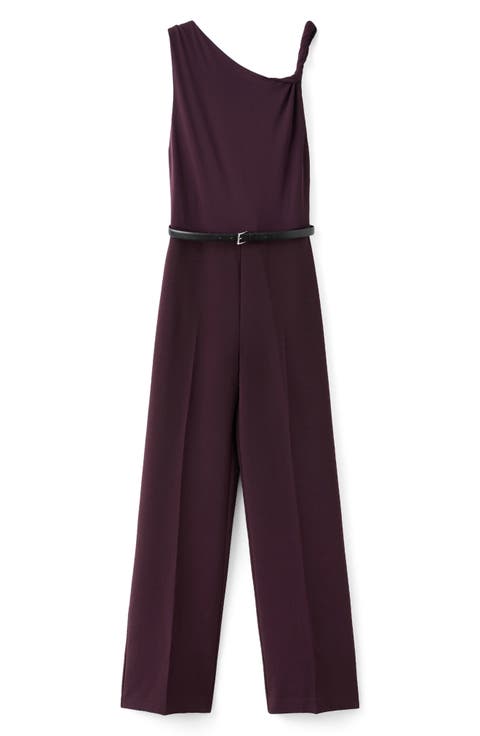 Twist Strap Belted Jumpsuit