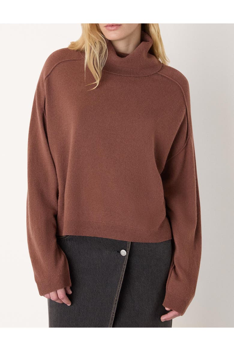 Wool Cowl Neck Knit Sweater, Alternate, color, Brown