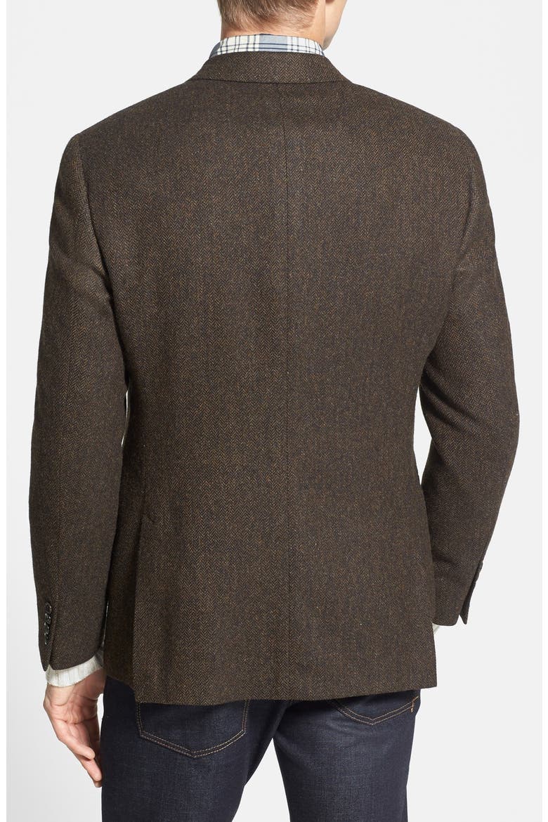 Trim Fit Tweed Sport Coat, Alternate, color, BROWN